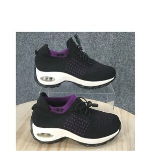 AdTec Shoes Womens 36 Cross‎ Training Sneakers Black Mesh Lace Up Round Toe